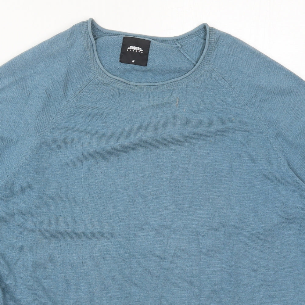 Burton Mens Blue Round Neck  Cotton Pullover Jumper Size M