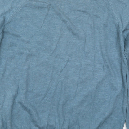 Burton Mens Blue Round Neck  Cotton Pullover Jumper Size M