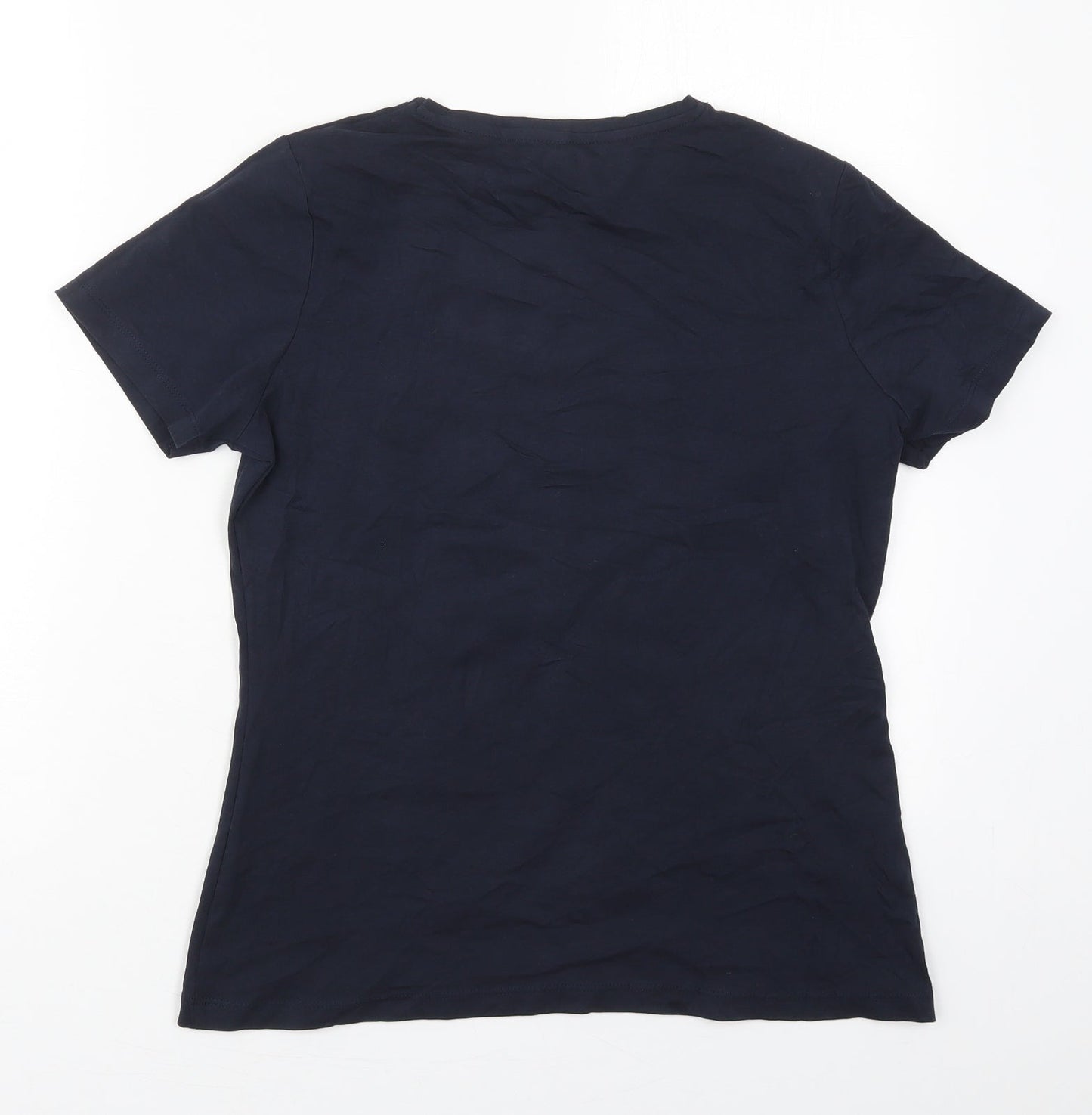 Dunnes Womens Blue  Cotton Basic T-Shirt Size M Crew Neck - Bride Squad