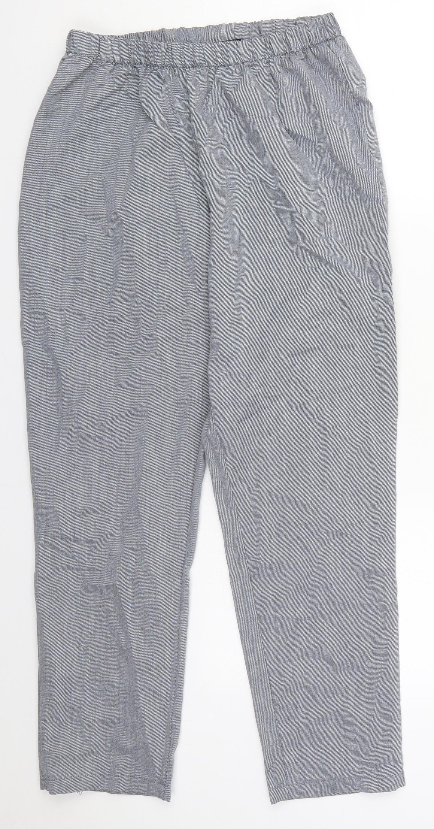 Insirah Womens Grey  Cotton Trousers  Size 26 in L27 in Regular