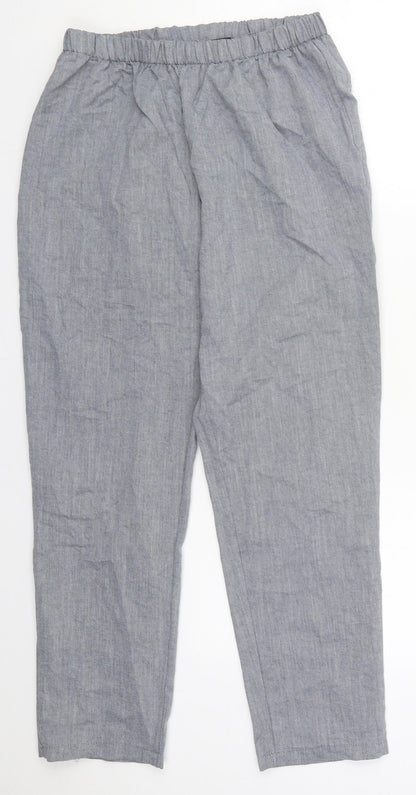 Insirah Womens Grey  Cotton Trousers  Size 26 in L27 in Regular
