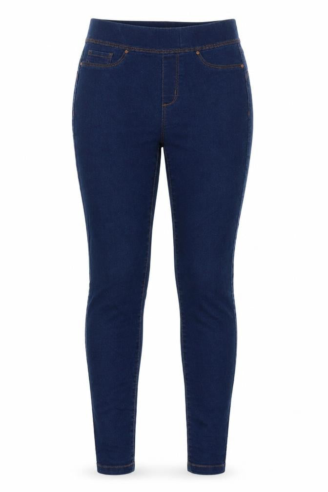 Front view of Denim Co women’s blue cotton jegging jeans, size UK 8, 28-inch leg regular