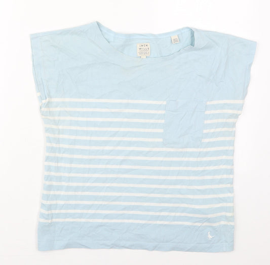 Womens UK Size 6 Jack Wills Blue Basic T-Shirt