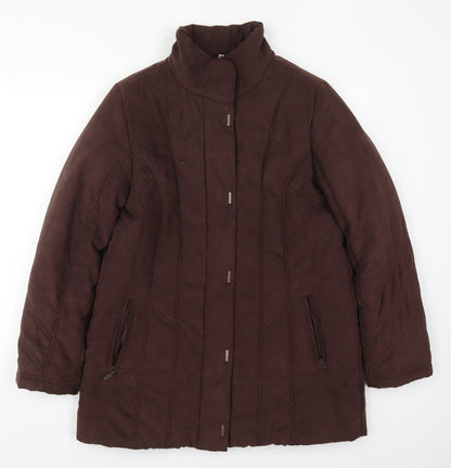 Klass Womens Brown   Quilted Coat Size M  Zip