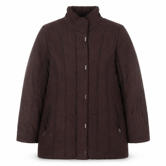 Womens UK Size M Klass Brown Quilted Coat
