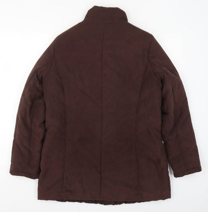 Klass Womens Brown   Quilted Coat Size M  Zip