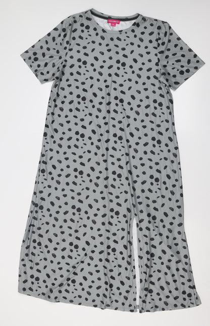 Urban Threads Womens Grey Animal Print Polyester A-Line  Size 10  Crew Neck Pullover