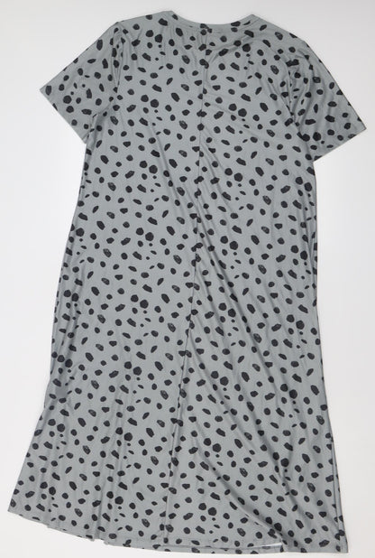 Urban Threads Womens Grey Animal Print Polyester A-Line  Size 10  Crew Neck Pullover