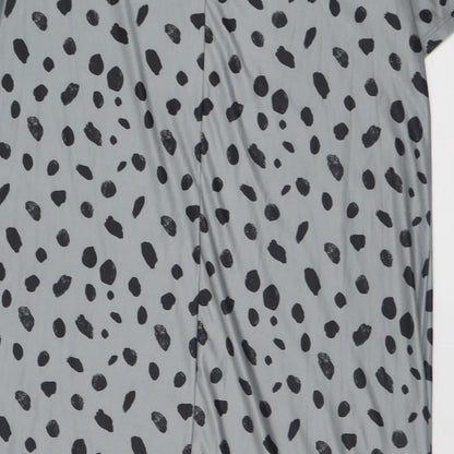 Urban Threads Womens Grey Animal Print Polyester A-Line  Size 10  Crew Neck Pullover