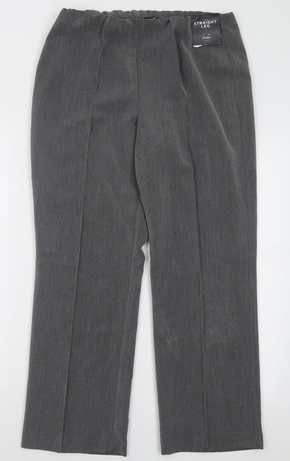 Bonmarché Womens Grey  Polyester Trousers  Size 12 L27 in Regular