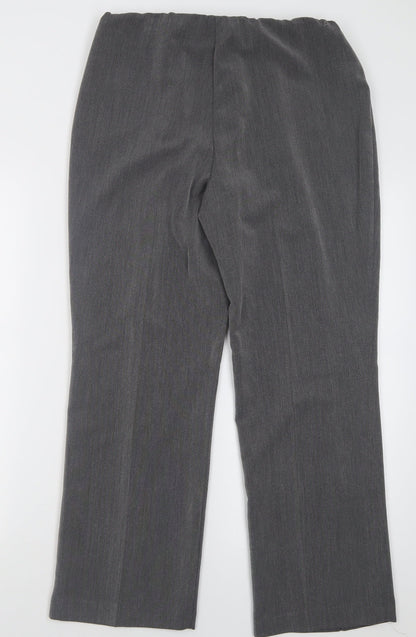 Bonmarché Womens Grey  Polyester Trousers  Size 12 L27 in Regular