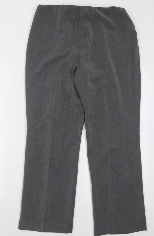 Bonmarché Womens Grey  Polyester Trousers  Size 12 L27 in Regular