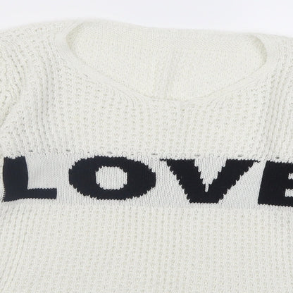 Womens UK Size S Preworn White Pullover Jumper