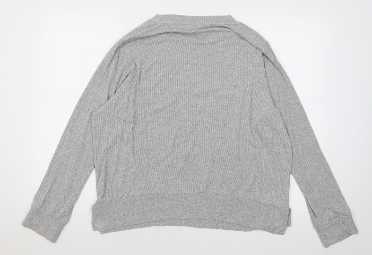 Nutmeg Womens Grey Crew Neck  Viscose Pullover Jumper Size 16