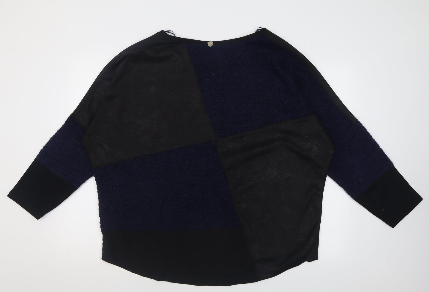 mat Womens Blue  Polyester Basic Blouse Size M Crew Neck