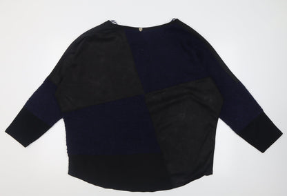 mat Womens Blue  Polyester Basic Blouse Size M Crew Neck