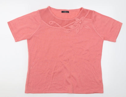 Womens UK Size M bm Pink Pullover Jumper