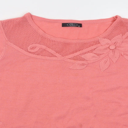 Womens UK Size M bm Pink Pullover Jumper