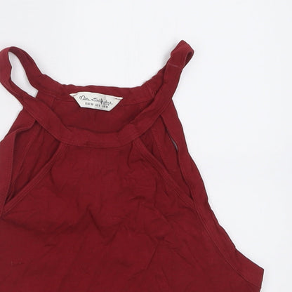 Womens UK Size 10 Miss Selfridge Red Cropped Tank