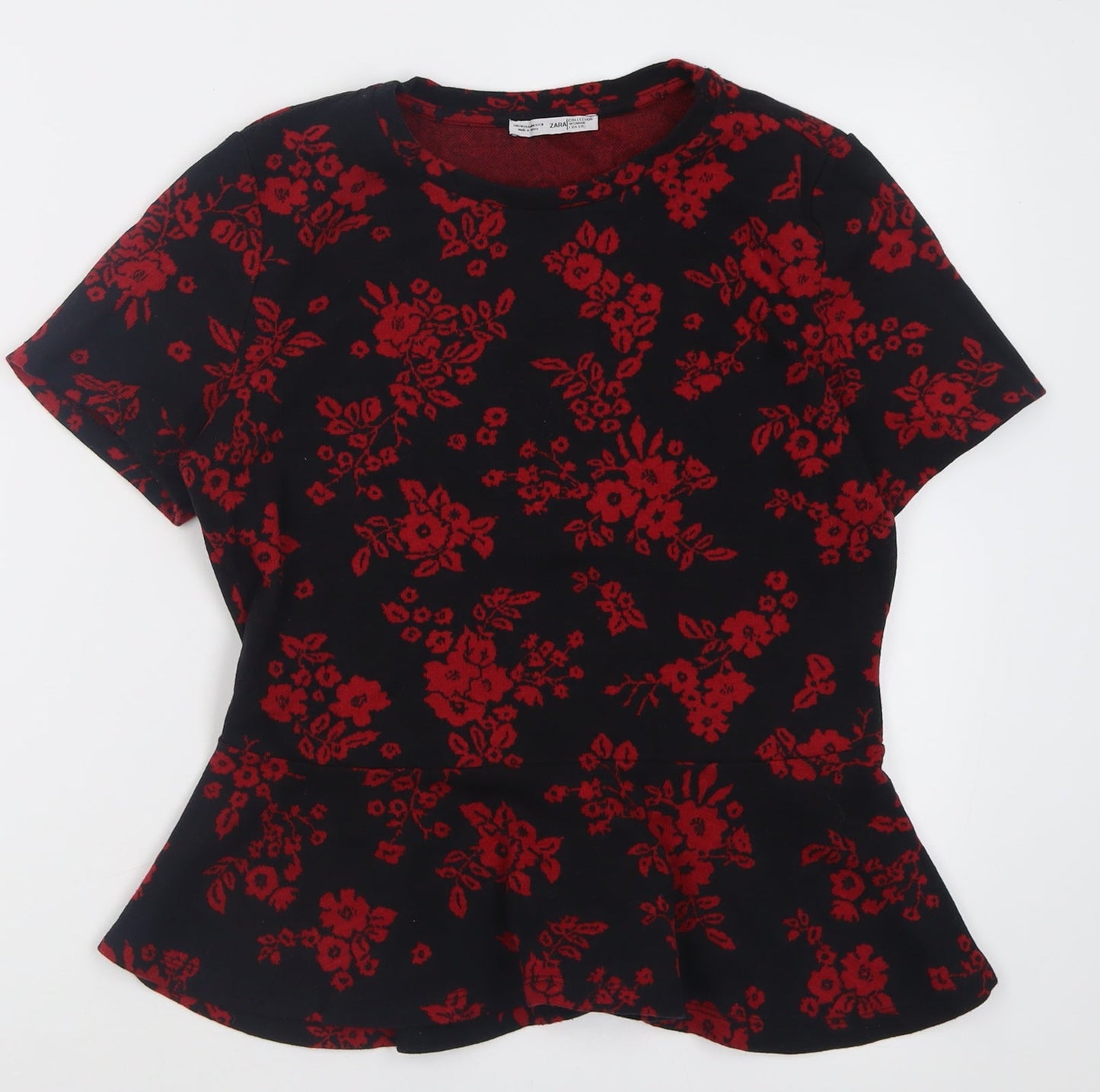 Womens UK Size M Zara Red Tunic T-Shirt