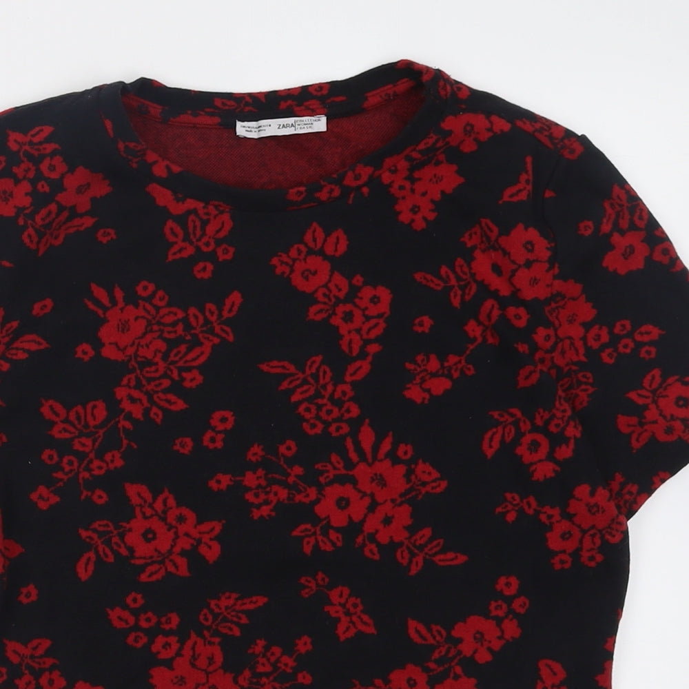 Womens UK Size M Zara Red Tunic T-Shirt
