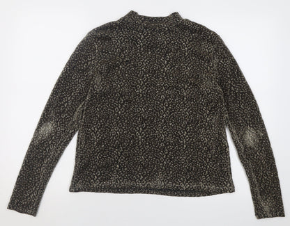 Primark Womens Gold Geometric Nylon Basic Blouse Size L Crew Neck