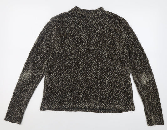 Primark Womens Gold Geometric Nylon Basic Blouse Size L Crew Neck