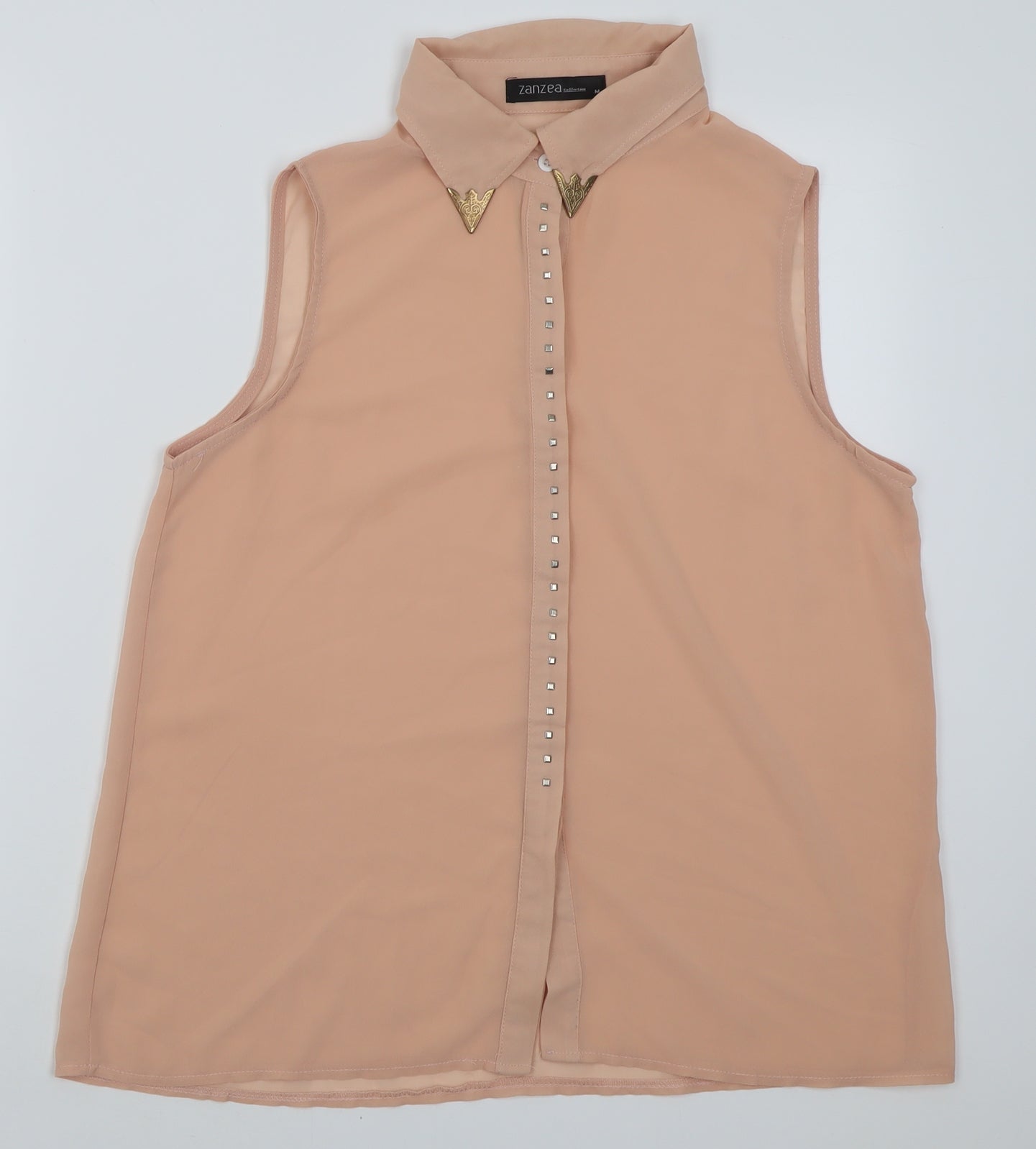 Womens UK Size M Zanzea Pink Basic Button-Up