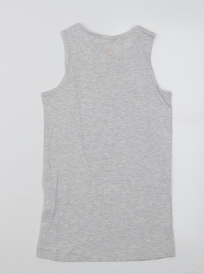carry kids Boys Grey  Cotton Basic Tank Size 12 Years Scoop Neck Pullover