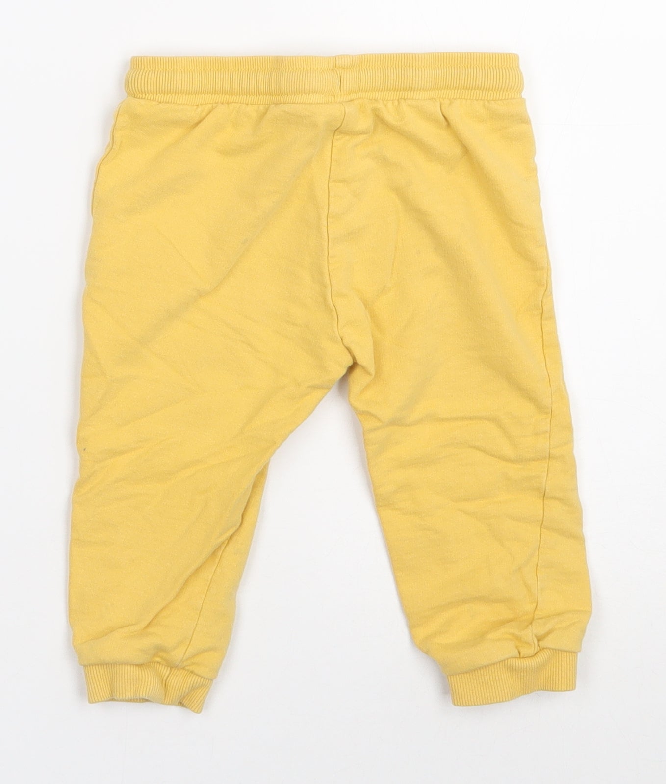 So cute  Boys Yellow  100% Cotton Sweatpants Leggings Size 12-18 Months  Drawstring
