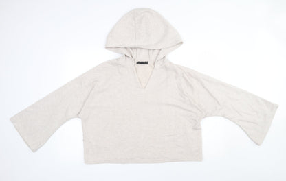 Primark Womens Beige  Polyester Pullover Hoodie Size 4  Pullover