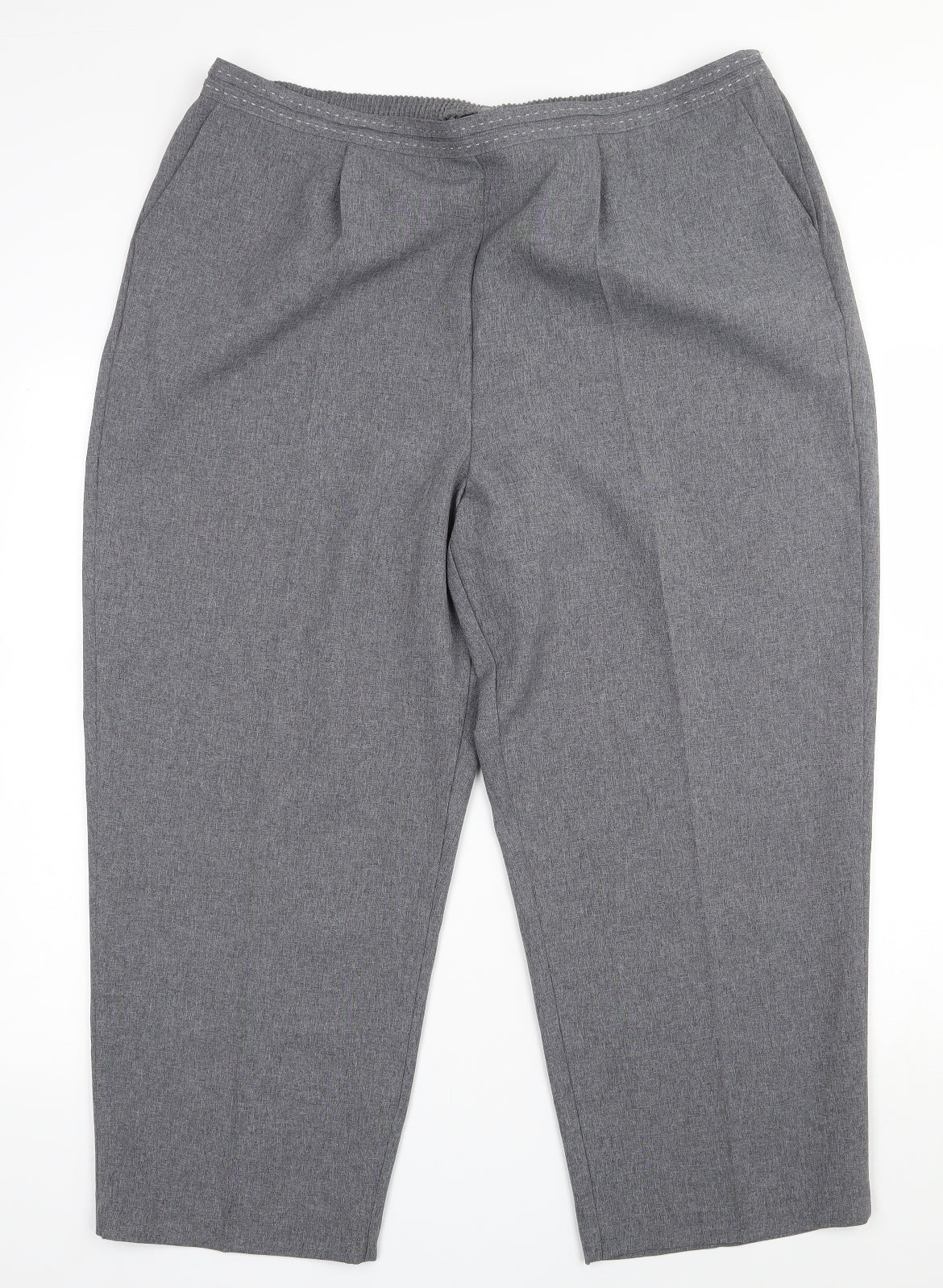 bm Collection Womens Grey  Polyester Trousers  Size 20 L23.5 in Regular
