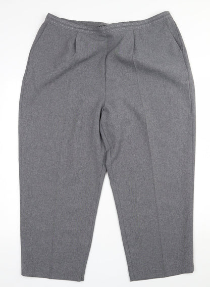 bm Collection Womens Grey  Polyester Trousers  Size 20 L23.5 in Regular