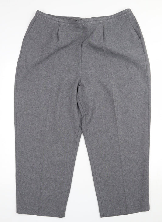 bm Collection Womens Grey  Polyester Trousers  Size 20 L23.5 in Regular