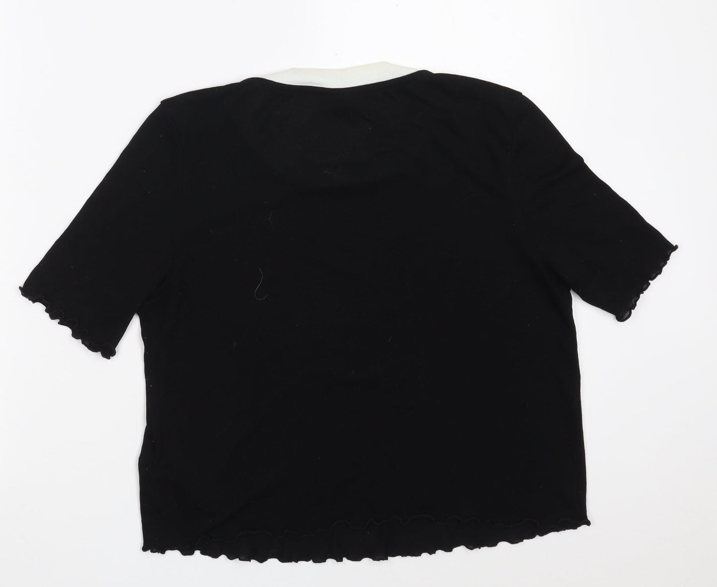 Topshop Womens Black  Polyester Pullover Sweatshirt Size 12
