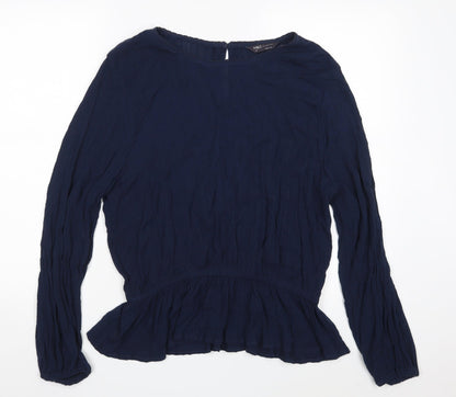 Womens UK Size 12 Marks and Spencer Blue Basic Blouse
