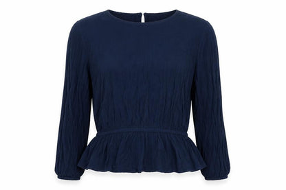 Womens UK Size 12 Marks and Spencer Blue Basic Blouse