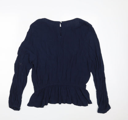 Womens UK Size 12 Marks and Spencer Blue Basic Blouse