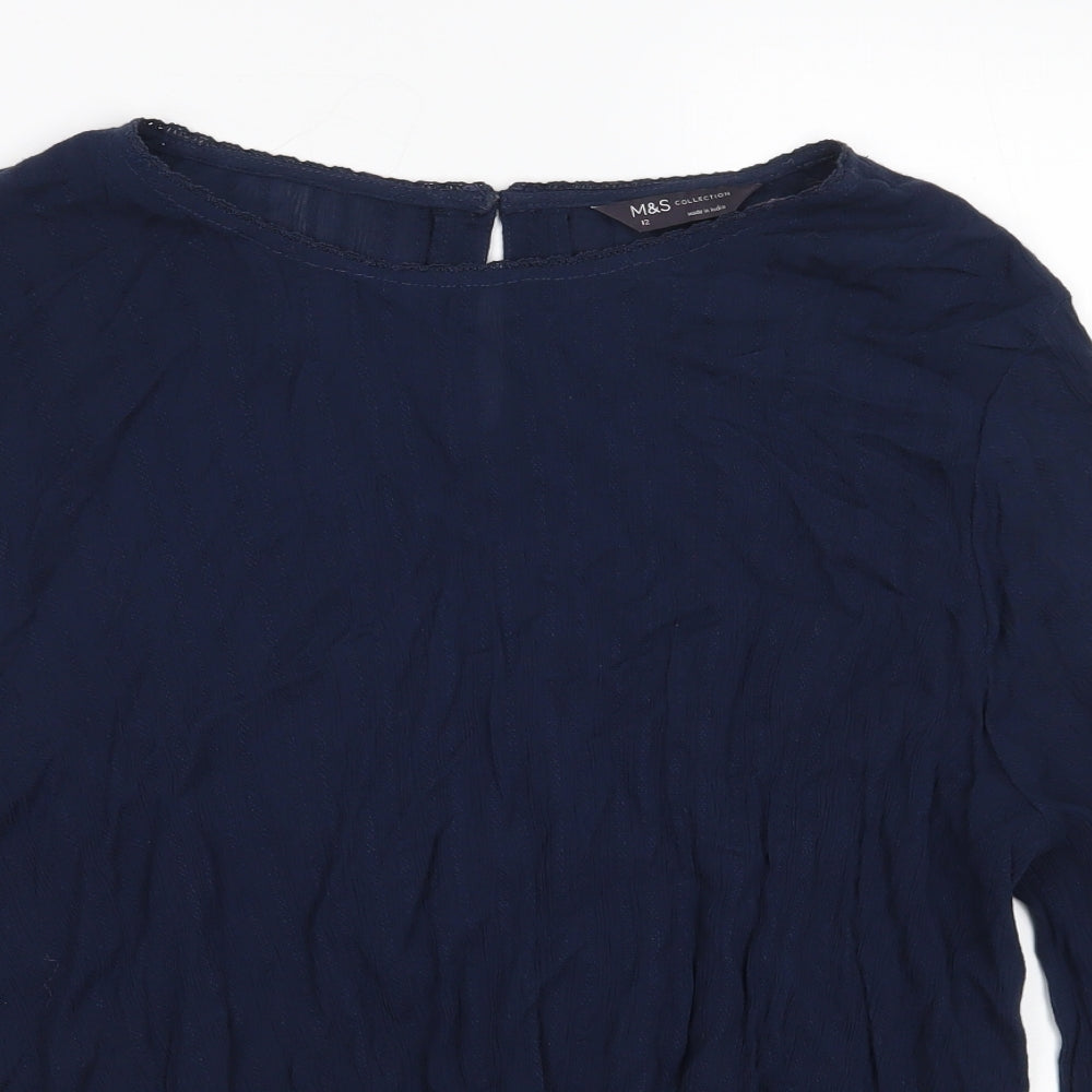 Womens UK Size 12 Marks and Spencer Blue Basic Blouse