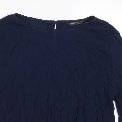 Womens UK Size 12 Marks and Spencer Blue Basic Blouse
