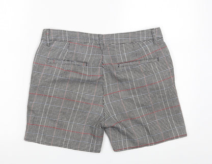 ASOS Womens Grey Houndstooth Polyester Mom Shorts Size 30 in L4 in Regular Button