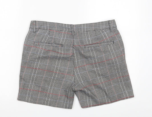ASOS Womens Grey Houndstooth Polyester Mom Shorts Size 30 in L4 in Regular Button