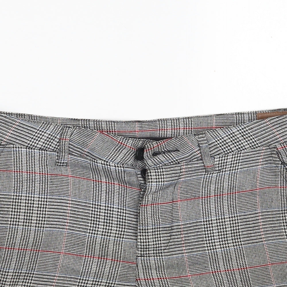 ASOS Womens Grey Houndstooth Polyester Mom Shorts Size 30 in L4 in Regular Button