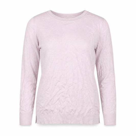 Front view of Peacocks women’s pink round neck viscose jumper, size UK 8