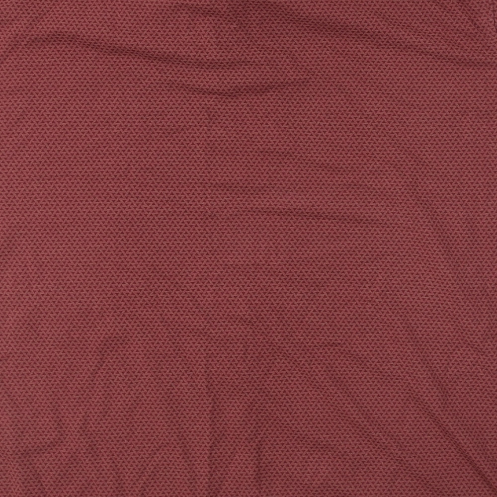 Dunnes Stores Mens Red Geometric Cotton  Polo Size XL Collared Button