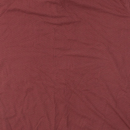 Dunnes Stores Mens Red Geometric Cotton  Polo Size XL Collared Button