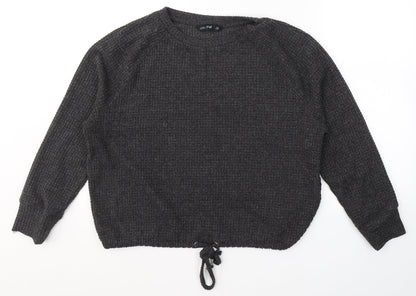 F&F Womens Grey Round Neck  Polyester Pullover Jumper Size 12