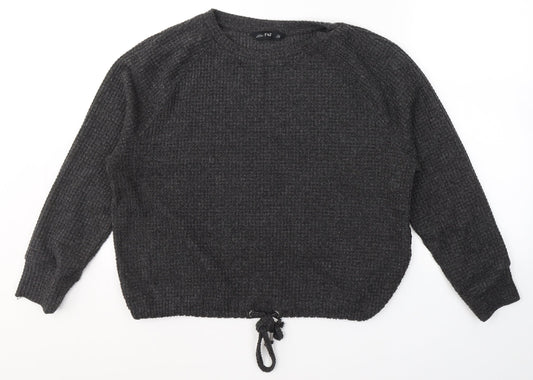 F&F Womens Grey Round Neck  Polyester Pullover Jumper Size 12