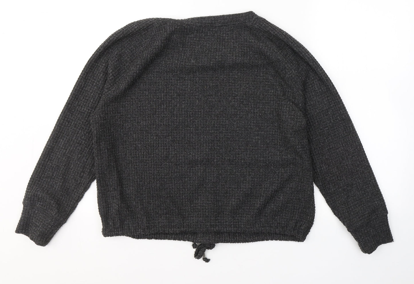 F&F Womens Grey Round Neck  Polyester Pullover Jumper Size 12