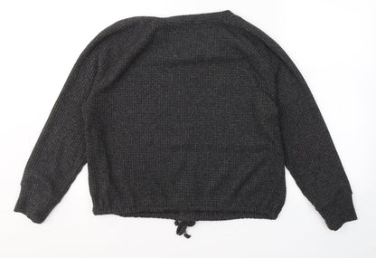 F&F Womens Grey Round Neck  Polyester Pullover Jumper Size 12